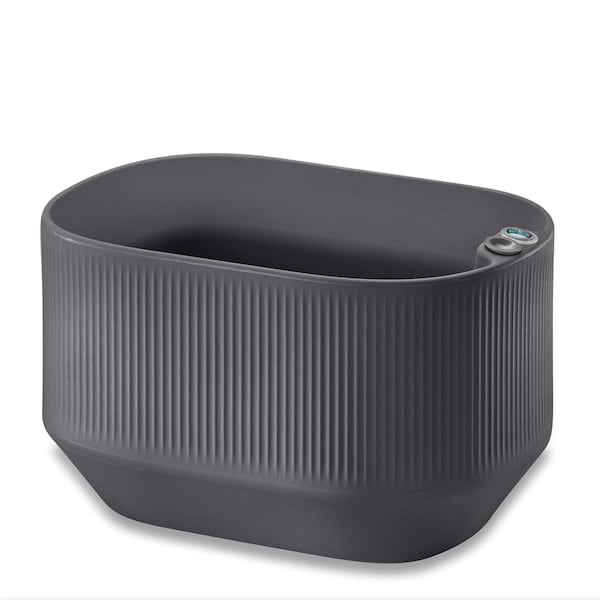 Crescent Garden TruDrop Modular Self-Watering Mini Trough Planter - Indoor/Outdoor - Slate, 20"x14"x12"H A613097 - main