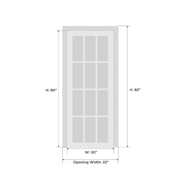 Sartodoors Solid French Door Frosted Glass White 30x80 Solid Core Modern Interior QUADRO4266ID-WS-30 - main