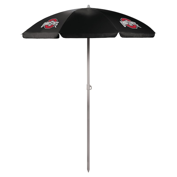Picnic Time Family Of Brands NCAA Ohio State Buckeyes Outdoor Canopy Sunshade Beach Umbrella 5.5' - Small Patio Umbrella 822-00-179-444-0 - main