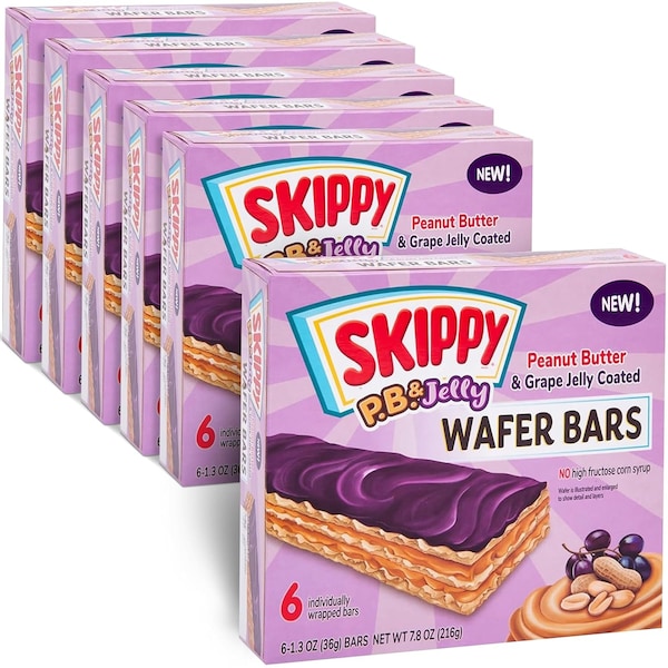 Skippy P.B. and Jelly Peanut Butter And Grape Jelly Coated Wafer Bars, 36PK SKIPPYPBJE32 - main
