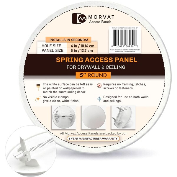 Morvat 5" Round Spring Access Panel for Drywall & Ceiling MOR-PAP-ROUND-SPRING-5-A - main