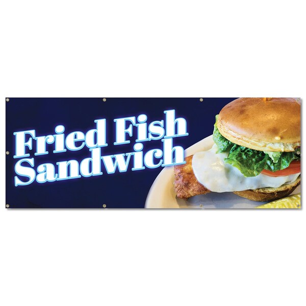 Signmission Fried Fish Sandwich, 36 Inch, Banner B-96-30379 - main