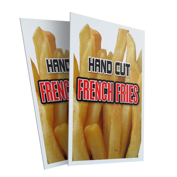 Signmission Hand Cut French Fries, Plastic Signs Only 24 Inch x 36 Inch, Corrugated Plastic, 2PK CSB-2436-2PACK-Hand Cut French Fries - main
