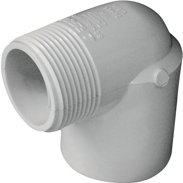 Genova LASCO 410012BC Street Pipe Elbow, 114 in, Slip x MIP, 90 deg Angle, PVC, SCH 40 Schedule 410012-BC - main