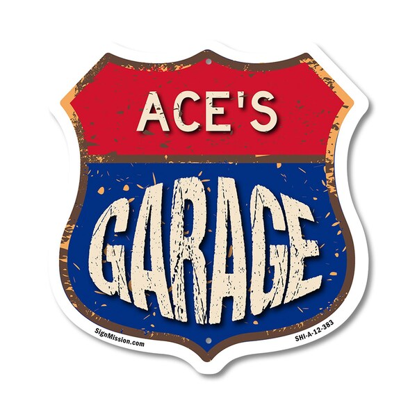 Signmission Ace's Garage, 12 Inch X 12 Inch, Aluminum Metal Sign SHI-A-12-383-ACE - main
