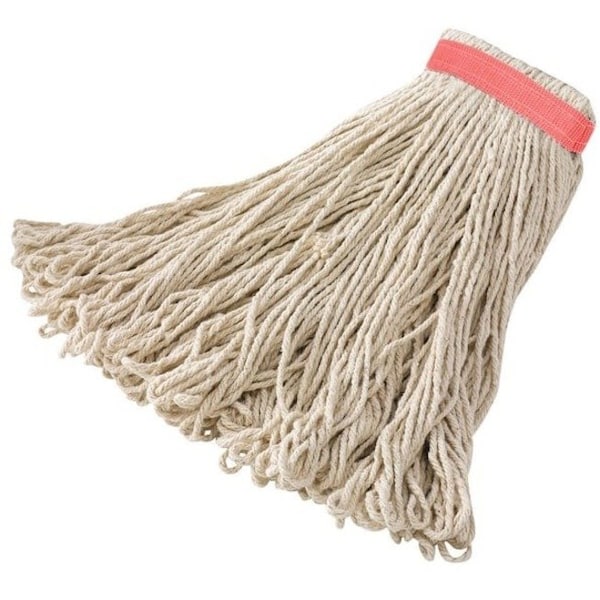 Rubbermaid Commercial 1 in String Wet Mop, 18 oz Dry Wt, Side Gate Connection, Looped-End, White, Cotton/Synthetic FGD21306WH00 - main