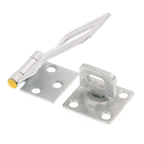 Prime-Line Door and Gate, Safety Hasp Hinge Latch, Fixed Staple 1-3/4 inch, Screws, Galvanized, Solid Brass Pin U 117123 - main
