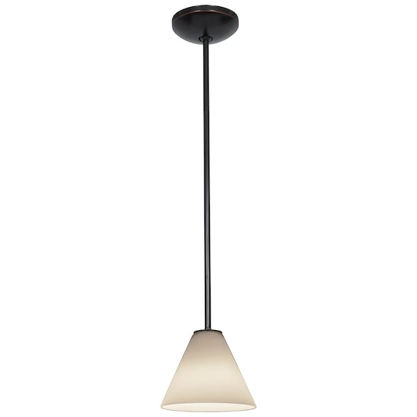 Access Lighting Martini, Pendant, Oil Rubbed Bronze Finish, White Glass 28004-1R-ORB/WHT - main