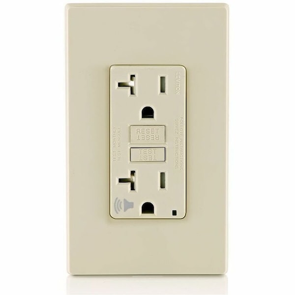 Leviton Self-Test Audible GFCI Receptacle, 20 Amp, 125 Volt, 5-20R NEMA GFTA2-T - main