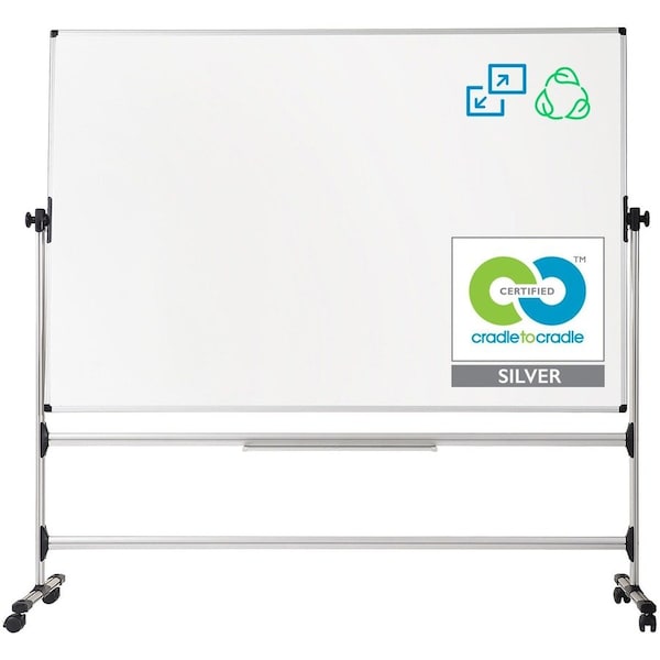 Mastervision Dry Erase Board, Melamine, 71 in, 26 1/4 in, Aluminum Frame, White, Matte RQR0521 - main