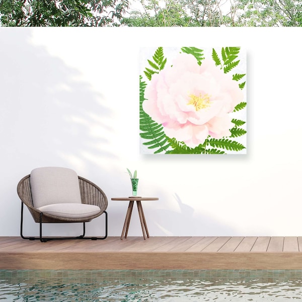 Trademark Fine Art Outdoor Canvas Art Tina Lavoie Fresh Peony II Wall Art for Patios, or Gardens ALI73710-OC2424WR - main