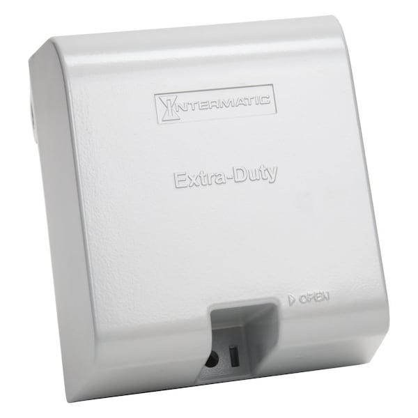 Intermatic Extra-Duty Die-Cast In-Use Weatherproof Cover, Double-Gang, Vrt, 4.625 in Gray WP1250MXD - main