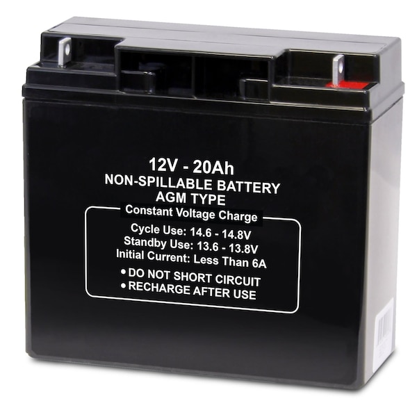 Upg Sealed Lead Acid Battery, 12VDC, 20Ah, T4 Tab terminal, replaces 2UKK9 battery 47021 - main