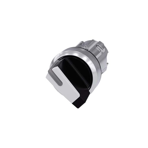 Siemens Selector switch, illuminable, 22 mm, round, metal, shiny, white 3SU1052-2BF60-0AA0 - main