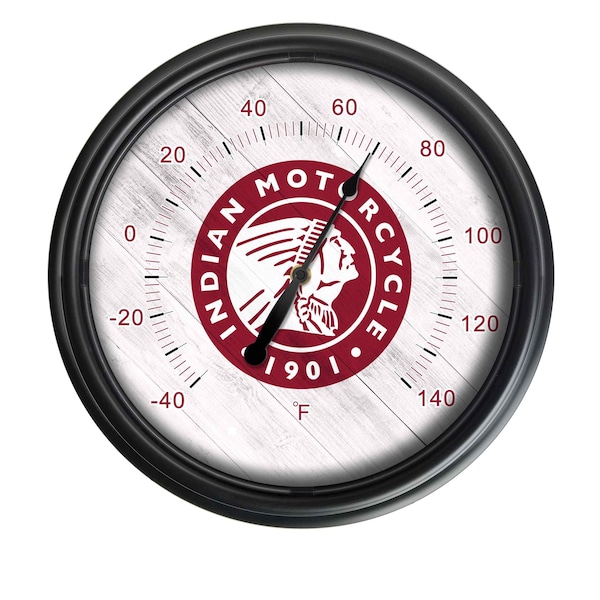 Holland Bar Stool Co Indian Motorcycle (Head) Indoor/Outdoor LED Thermometer ODThrm14BK-08Indn-HD - main