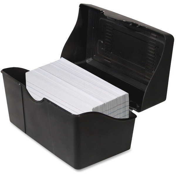 Advantus Index Card File Box, Black, Plastic AVT45001 - main
