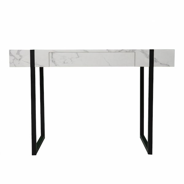 Homeroots 45" White and Black Writing Desk 402055 - main