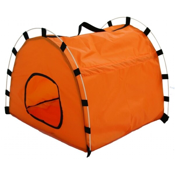 Petpurifiers Skeletal Outdoor Travel Collapsible Pet House Tent- Orange - One Size PE3166599 - main
