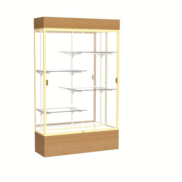 Ghent Lighted Floor Display Case 48x80x16, Mirror 2174MB-GD-AK - main