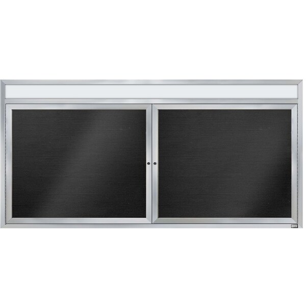 Aarco Enclosed Letter Board Directory w/ Clear Satin Anodized Al Frame and Header, 36''Hx72''W, 2 Doors ADC3672H - main
