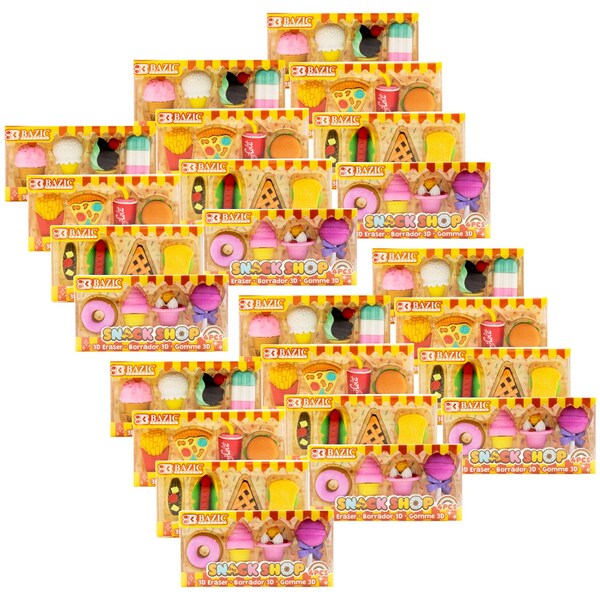 Bazic Products Snack Shop 3D Eraser Sets, 4 Per Set, 24PK 2250 - main