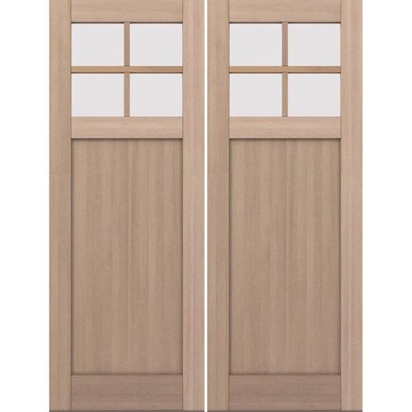 Doornmore CRF-P1G4, 74.5" x 98" ( 2x36" Door) Left Hand, Mahogany SDL 4 Lite Exterior Door CRF-P1G4-SW-3696_2_LI - main