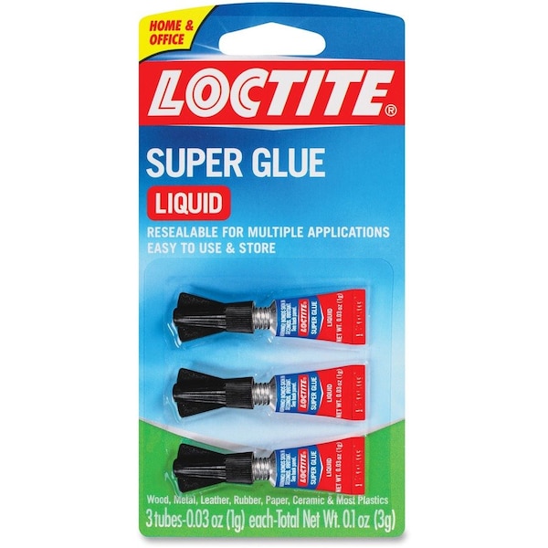 Loctite Super Glue, 3g, 3/Pack, Clear 1710908 - main