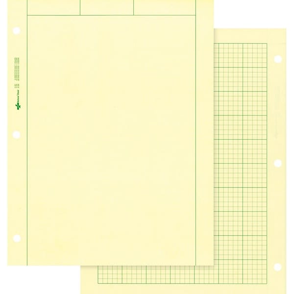 Rediform National Computation Pad, 8-1/2" x 11", Quad Ruled, Green, 100 Sheets/Pad 42382 - main