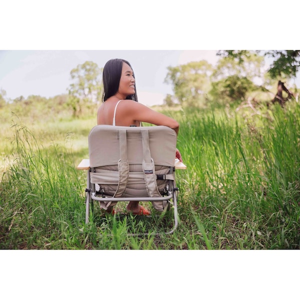 Picnic Time Family Of Brands Descanso Padded Beach Chair, Shale Brown 791-01-115-000-0 - main
