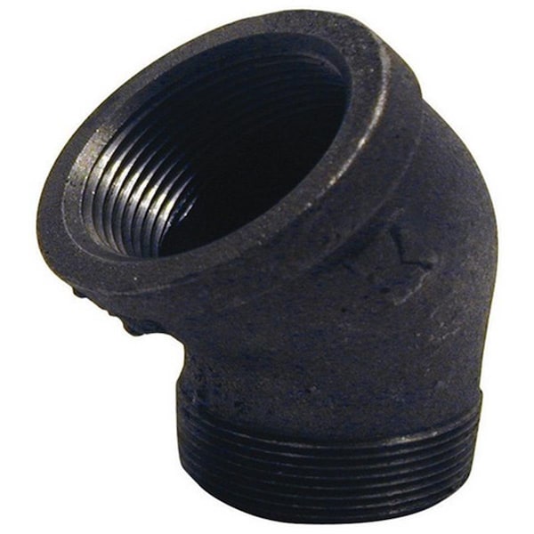 B & K 520505BG 1 in. FIP x 1 in. MIP Street Elbow 45 Degree in Black Malleable Iron, 5PK 4067013 - main