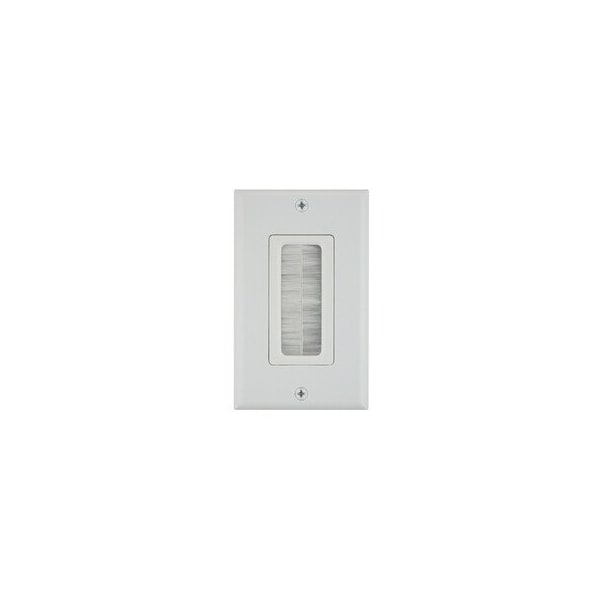 Cable Wholesale Decora Wall Plate Insert, Brush Style Pass Through, Ultra White 45-0018-UWH - main