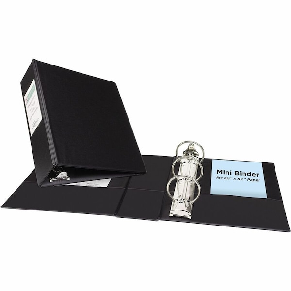 Avery Dennison Round Ring Binder, w/Label Holder, 2 Cap. 8-1/2inx5-1/2in 27554 - main