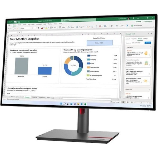 Lenovo ThinkVision P27h-30 27" Class WQHD LCD Monitor - 16:9 63A1ZAR1US - main