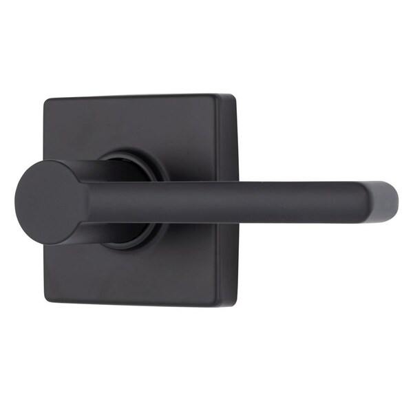 Brinks Mendocino Series Passage Contemporary Lever Square Rose Matte Black Finish E2427-122 - main