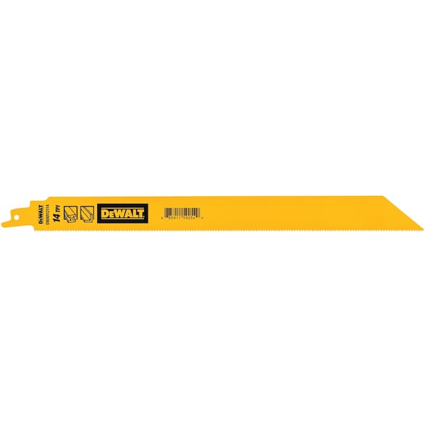 Dewalt Reciprocating Saw Blade, L:12", TPI:14, PK5 DWAR12114 - main