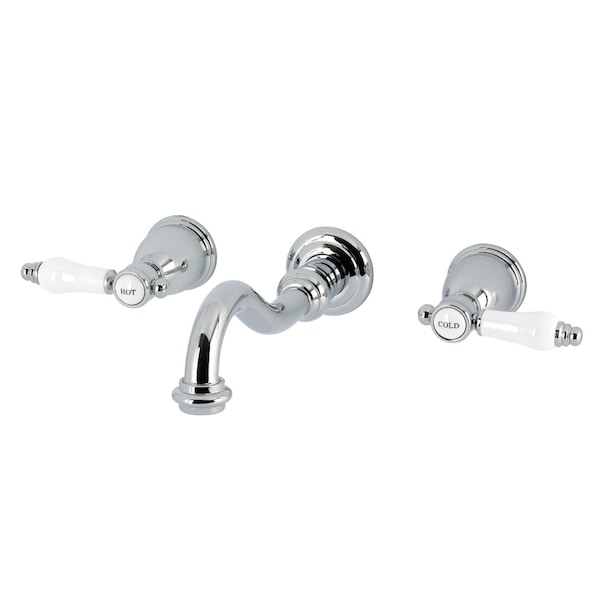 Kingston Brass Two-Handle Wall Mount Tub Faucet, Polished Chrome KS3021BPL - main