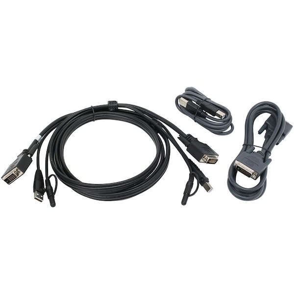 Iogear 6 ft. Dual View DVI, USB KVM Cable Kit with Audio (TAA) G2L7202UTAA3 - main