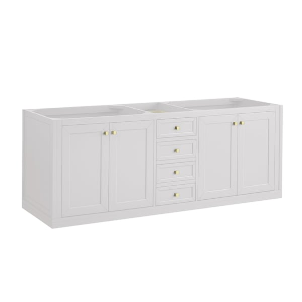 James Martin Vanities Chicago 72in Double Vanity, Glossy White, w/ 3 CM Parisien Bleu Silestone Top 503-V72-GW-3PBL - main