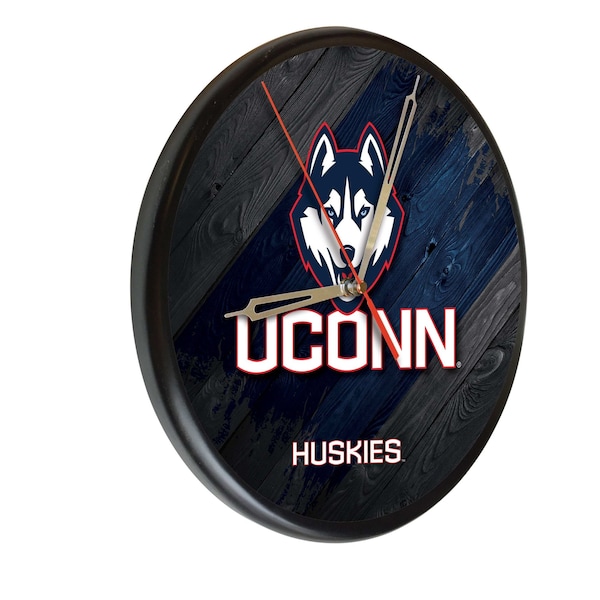 Holland Bar Stool Co University of Connecticut 13" Solid Wood Clock WClkPBlkConnUn - main