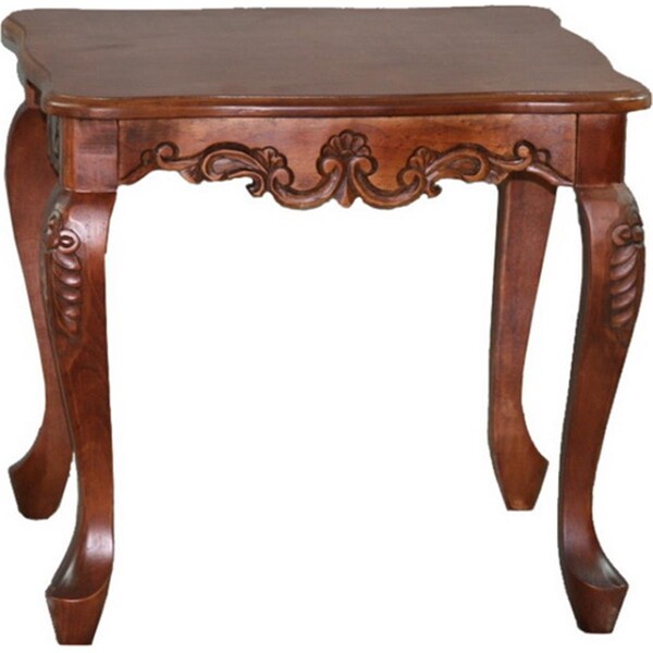 International Caravan Carved Wood Square End Table 3862 - main