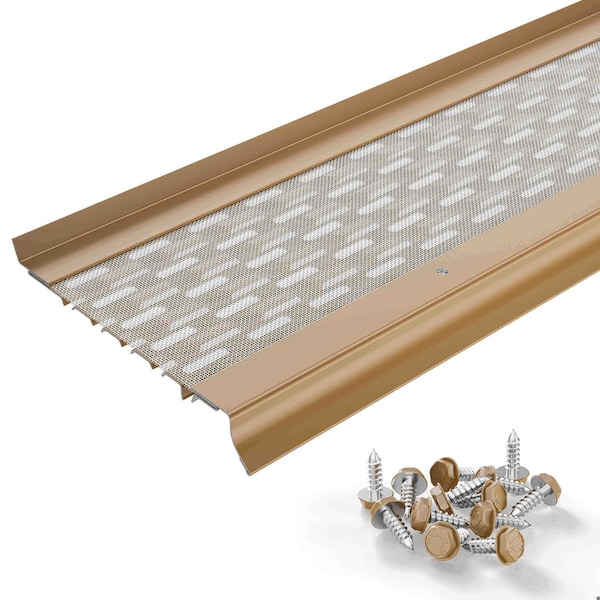 Waterlock Micromesh 5" K-Style & Box Gutters Aluminum/SS Gutter Guard, Wicker, 1ft Sample WM-5KS-001-WKR - main