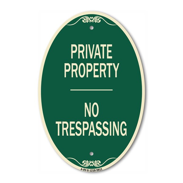 Signmission No Trespassing, 12 Inch X 18 Inch Designer A-OV-G-1218-9811 - main