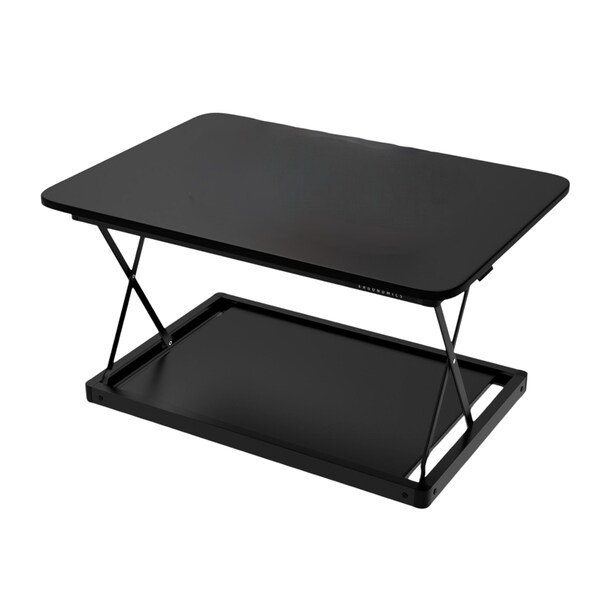 Homeroots 28" Adjustable Black Stainless Steel Standing Desk Converter 397753 - main