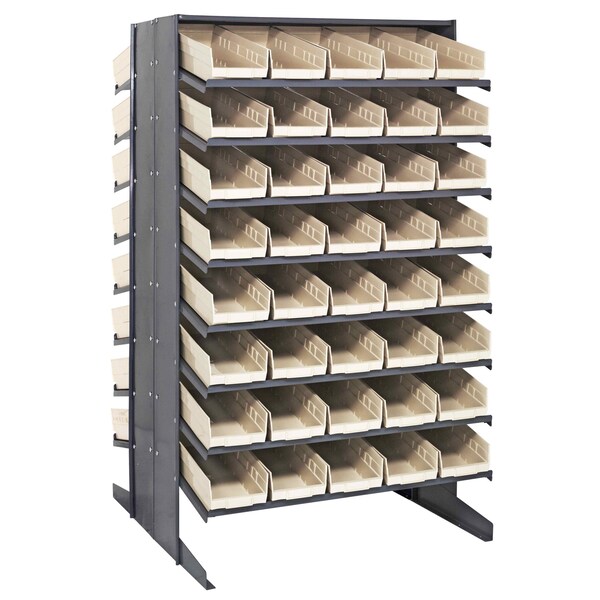 Quantum Storage Systems DOUBLE SIDED PICK RACK W/80 IVORY BINS QPRD-104IV - main