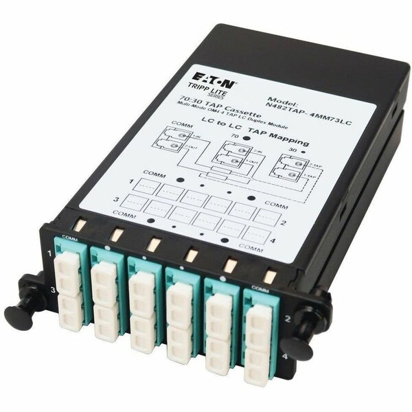 Eaton Tripp Lite Series Fiber TAP Cassette - Multimode, 4x Duplex LC, 70/30 Split N482TAP-4MM73LC - main