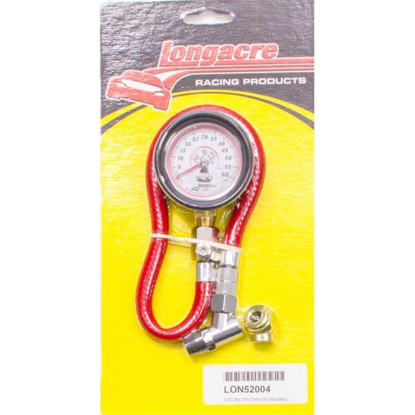 Longacre 52-52004 Standard 2 in. Glow-In-The-Dark Tire Pressure Gauge 0-60 PSI by 1 lbs LON52-52004 - main