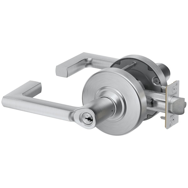 Schlage Grade 1 Storeroom Cylindrical Lock, Conventional Cylinder, Longitude Lever with Rose, Satin Chrome PC80P LON 626 - main