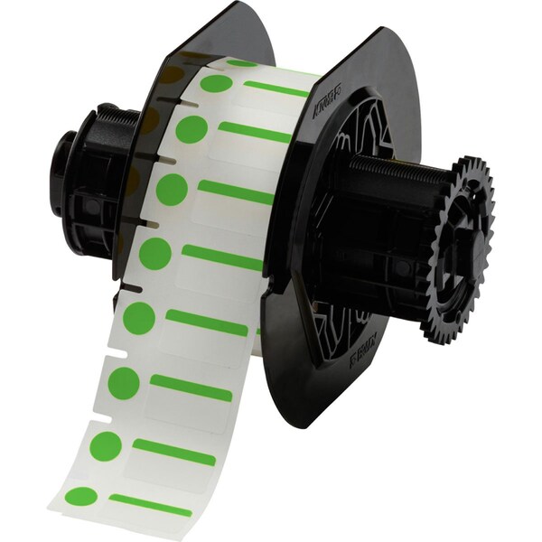 Brady Color Polyester Vial and Tube Labels 0.5in H x 1in W x 0.375in Dia Green, WT 1500/RL B33-250-494-GN - main