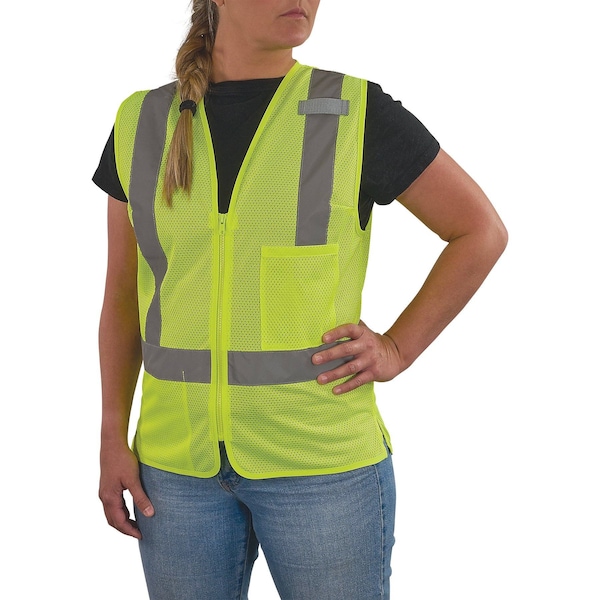 Ergodyne M Lime Class 2 Womens Hi-Vis Vest - Zipper 8210ZW-S - main