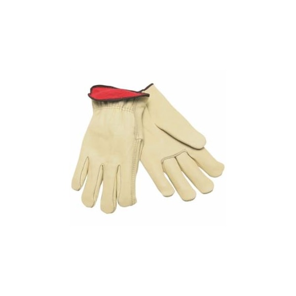 Mcr Safety Insulated Drivers Gloves, 3250, Premium Grade Grain Cowskin, Fleece Lining, X-Large, White 127-3250XL - main